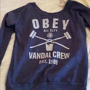 Obey Navy crewneck - super soft